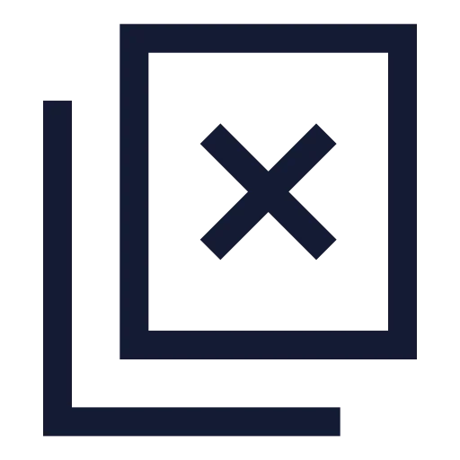 Copy X Icon in Stroke Sharp style