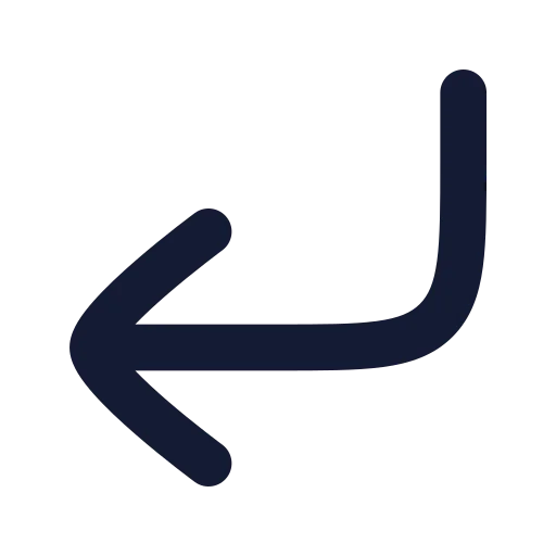 Corner Down Left Icon in Solid Rounded style