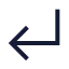 Cornerdownleft icon with stroke sharp style