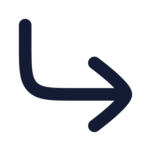 Corner Down Right Icon in Solid Rounded style
