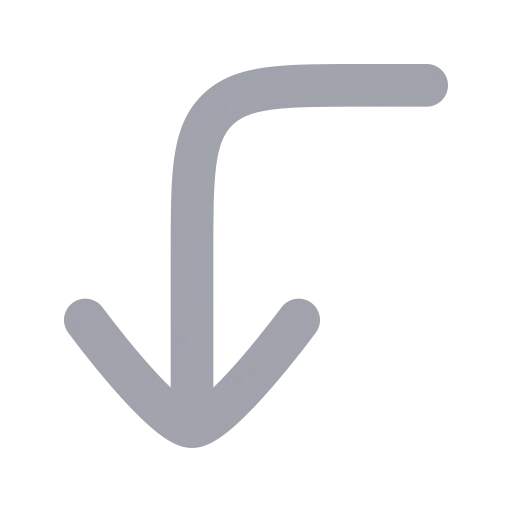 Corner Left Down Icon in Bulk Rounded style