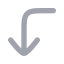 Cornerleftdown icon with bulk rounded style