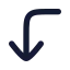 Cornerleftdown icon with solid rounded style
