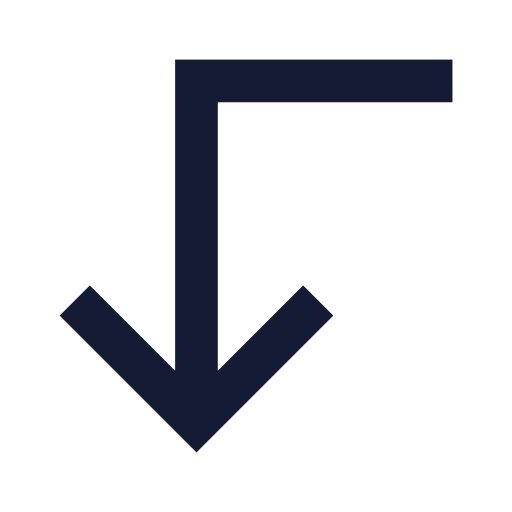 Corner Left Down Icon in Solid Sharp style