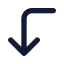 Cornerleftdown icon with solid standard style