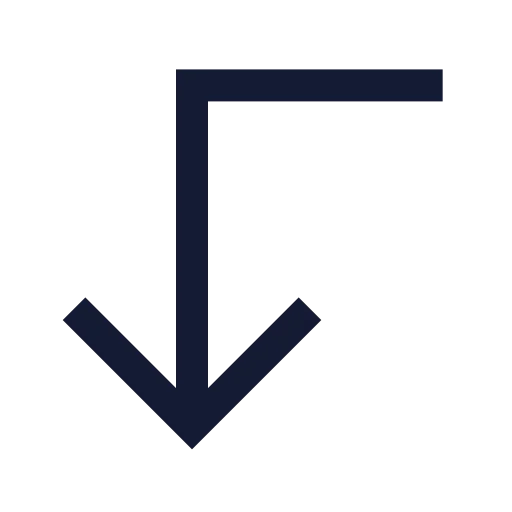Corner Left Down Icon in Stroke Sharp style