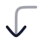 Cornerleftdown icon with twotone rounded style