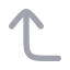 Cornerleftup icon with bulk rounded style
