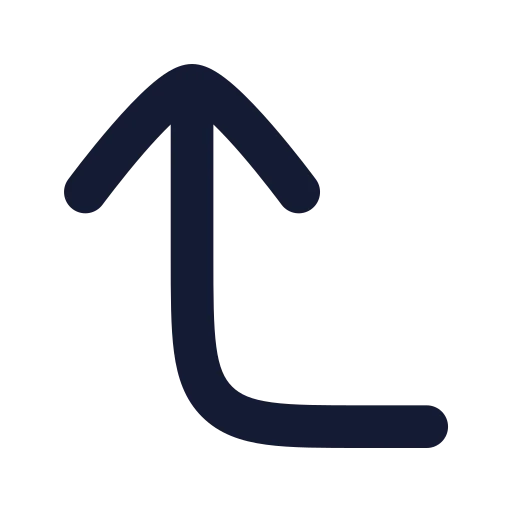 Corner Left Up Icon in Solid Rounded style