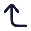 Cornerleftup icon with solid rounded style