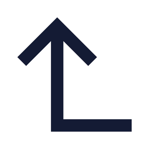 Corner Left Up Icon in Solid Sharp style