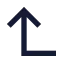 Cornerleftup icon with solid sharp style