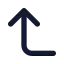 Cornerleftup icon with solid standard style