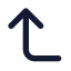 Cornerleftup icon with solid standard style
