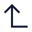 Cornerleftup icon with stroke sharp style