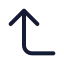 Cornerleftup icon with stroke standard style