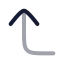 Cornerleftup icon with twotone rounded style