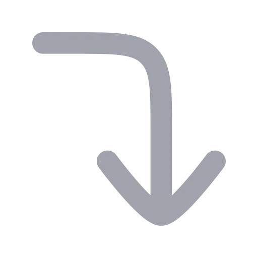 Corner Right Down Icon in Bulk Rounded style