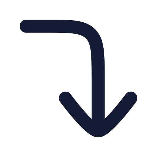 Corner Right Down Icon in Solid Rounded style