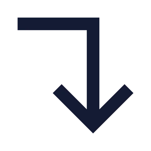 Corner Right Down Icon in Solid Sharp style