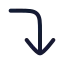 Cornerrightdown icon with stroke rounded style