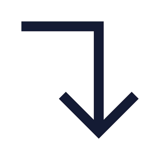 Corner Right Down Icon in Stroke Sharp style
