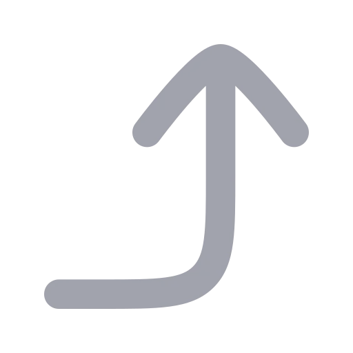 Corner Right Up Icon in Bulk Rounded style
