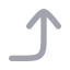 Cornerrightup icon with bulk rounded style