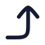 Cornerrightup icon with solid rounded style