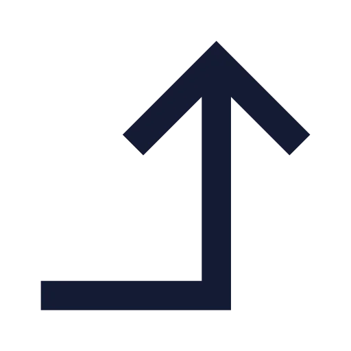 Corner Right Up Icon in Solid Sharp style