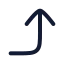 Cornerrightup icon with stroke rounded style