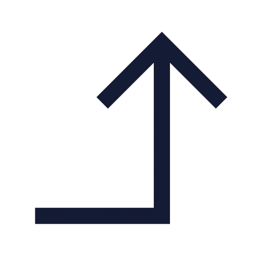 Corner Right Up Icon in Stroke Sharp style