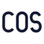 Cos icon with stroke sharp style