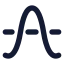 Cosine icon with solid rounded style
