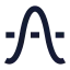 Cosine icon with solid sharp style