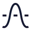 Cosine icon with stroke sharp style