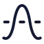 Cosine icon with stroke standard style