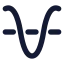 Cosine icon with solid rounded style