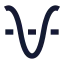 Cosine icon with solid sharp style
