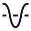 Cosine icon with stroke sharp style