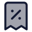 Coupon icon with duotone standard style