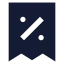Coupon icon with solid sharp style