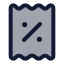 Coupon icon with duotone rounded style