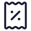 Coupon icon with stroke rounded style