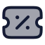 Couponpercent icon with duotone rounded style