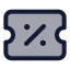 Couponpercent icon with duotone standard style