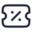 Couponpercent icon with stroke rounded style