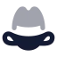 Cowboyhat icon with bulk rounded style