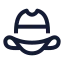 Cowboyhat icon with stroke sharp style