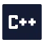 Cpp icon with solid sharp style